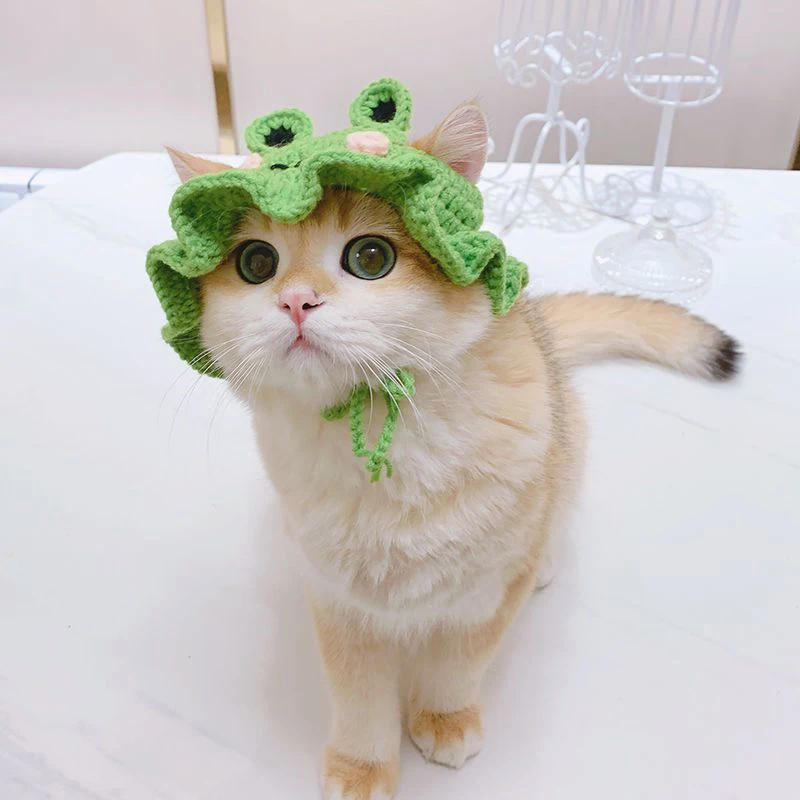겨울 고양이 모자 탄성 귀여운 세련된 애완 동물 모자, 강아지 새끼 고양이 니트 모자, 파티 사진 촬영 소품 장식, 고양이 액세서리