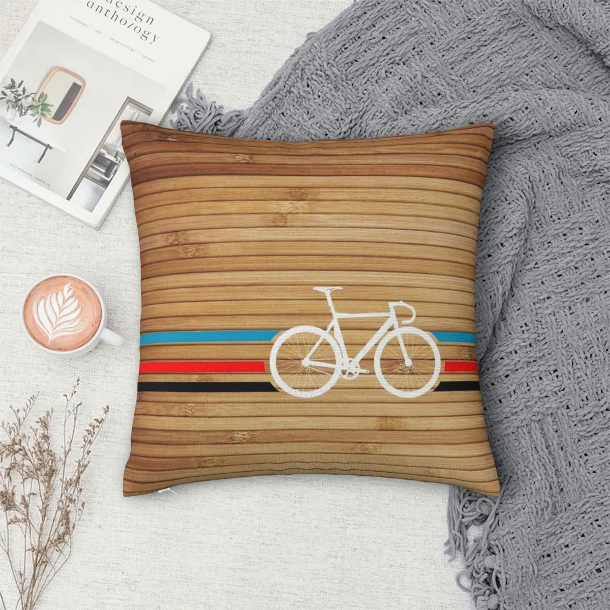 

Bike Stripes Velodrome Pillowcase Polyester Pillows Cover Cushion Comfort Throw Pillow Sofa Decorative Cushions Used for Home