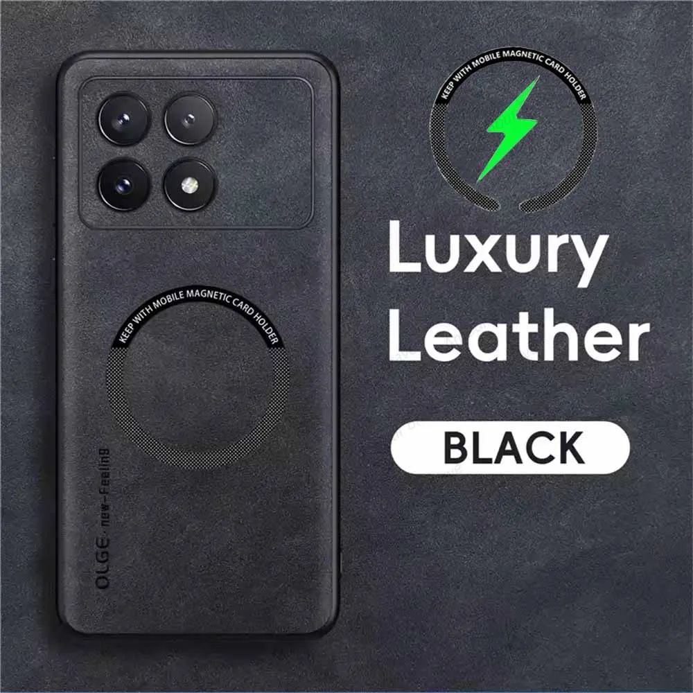 Magnetic Wireless Charging Leather Phone Case - Magsafe Compatible Back Cover
