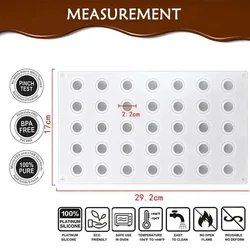 Silicone 3D Sphere Dessert Mold for Baking and Decorating (35 cavity)