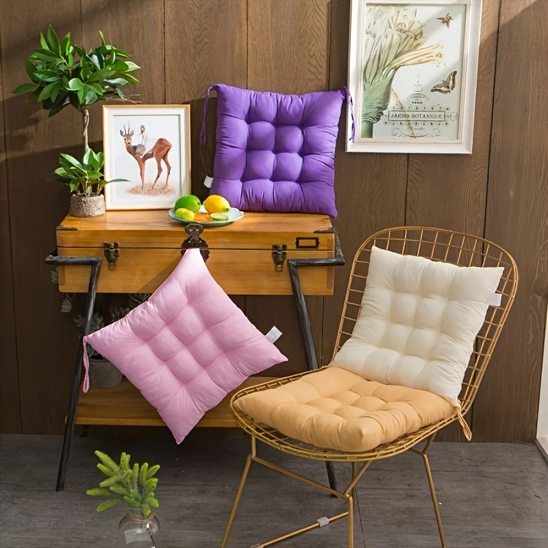 4PCS Soft and Breathable Modern Square Seat Cushion, Office Seat Cushion, Floor Cushion, Thick Soft Cushion in Winter