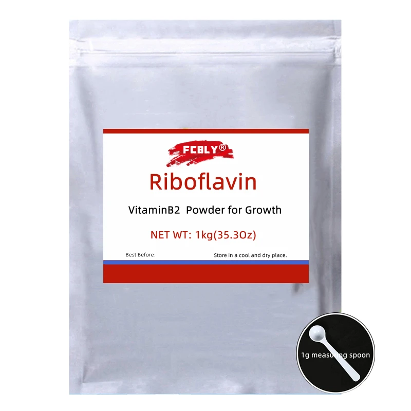 

50-1000g 100% VB2 Vitamin B2, Riboflavin Powder, Promote Body Cell Regeneration, Promote The Growth of Our Skin, Nails, Hair.