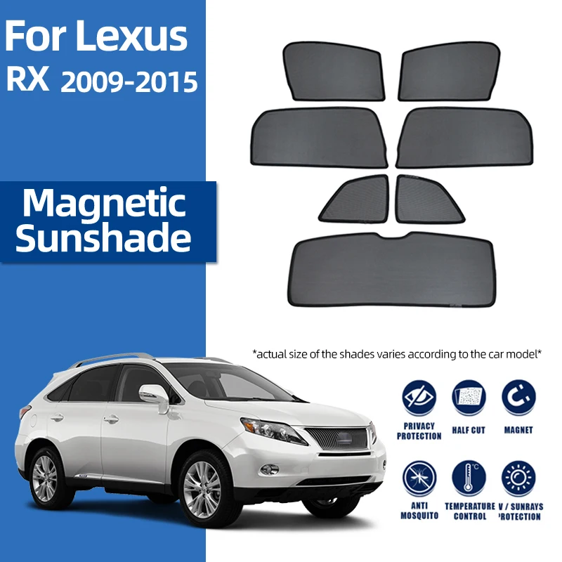 

For Lexus RX 2008-2015 350 450H RX350 Front Windshield Mesh Curtain Magnetic Car Sunshade Rear Side Window Sun Shade Visor