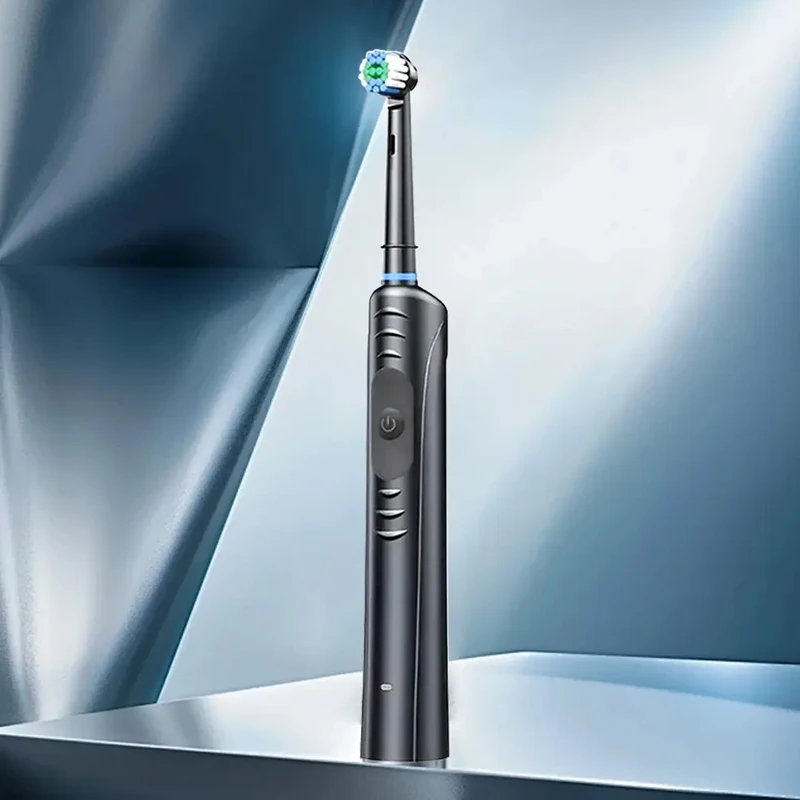 Electric Ultrasonic Sonic Toothbrush Waterproof Round Head Rotating 4 Heads Replacement Home Use Electric Toothbrush