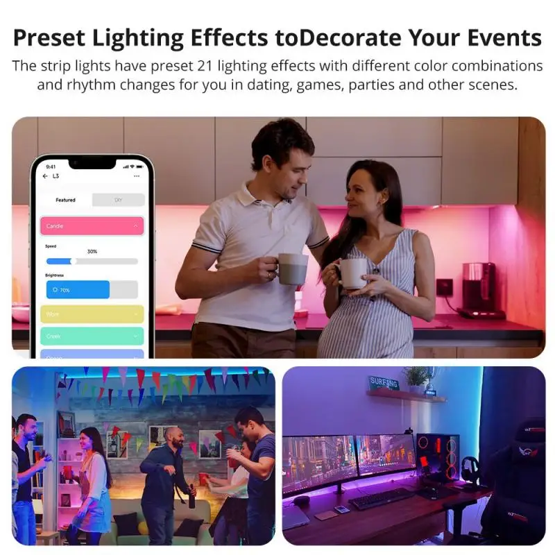 SONOFF L3 WiFi Smart Home LED Light Strip 5M Flexible RGB LED Lamp Lights Christmas Decoration Dance With Music Works With Alexa