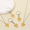 Cute Pizza Pendant Necklace for Women Vintage Pizza Shape Adjustable Necklace Best Friend Charms Keychain Jewelry Gift 3