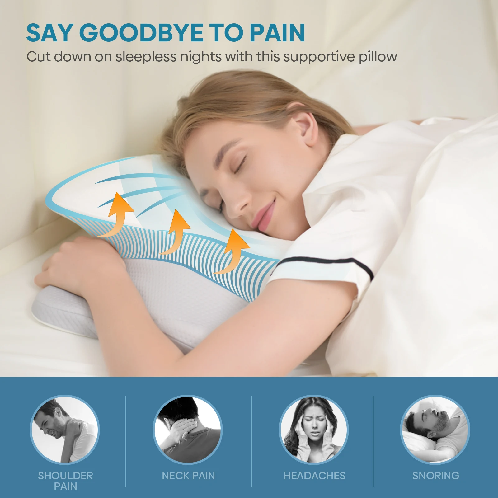 King Size Pillow Rebound Memory Foam Ergonomic Pillow Suitable for Different Sleeping Posture Machine Washable Pillowcase 3