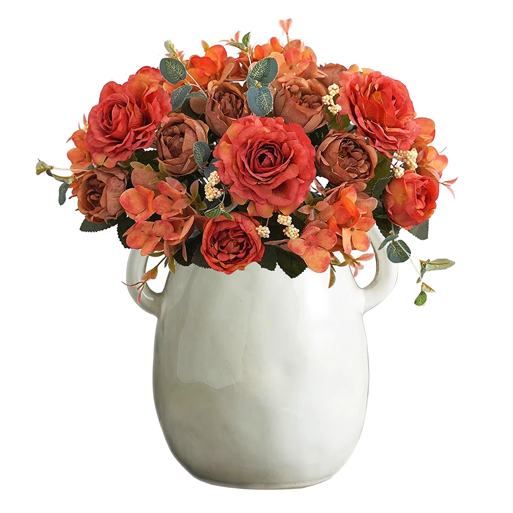 ArtificialFlowersforDecorationVintageSilkSixBranchesRosePeony