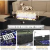 15 Piece Patio Furniture Set with Fire Pit Table, Outdoor Conversation Sets Wicker Rattan Sectional Sofa with Coffee Table 4