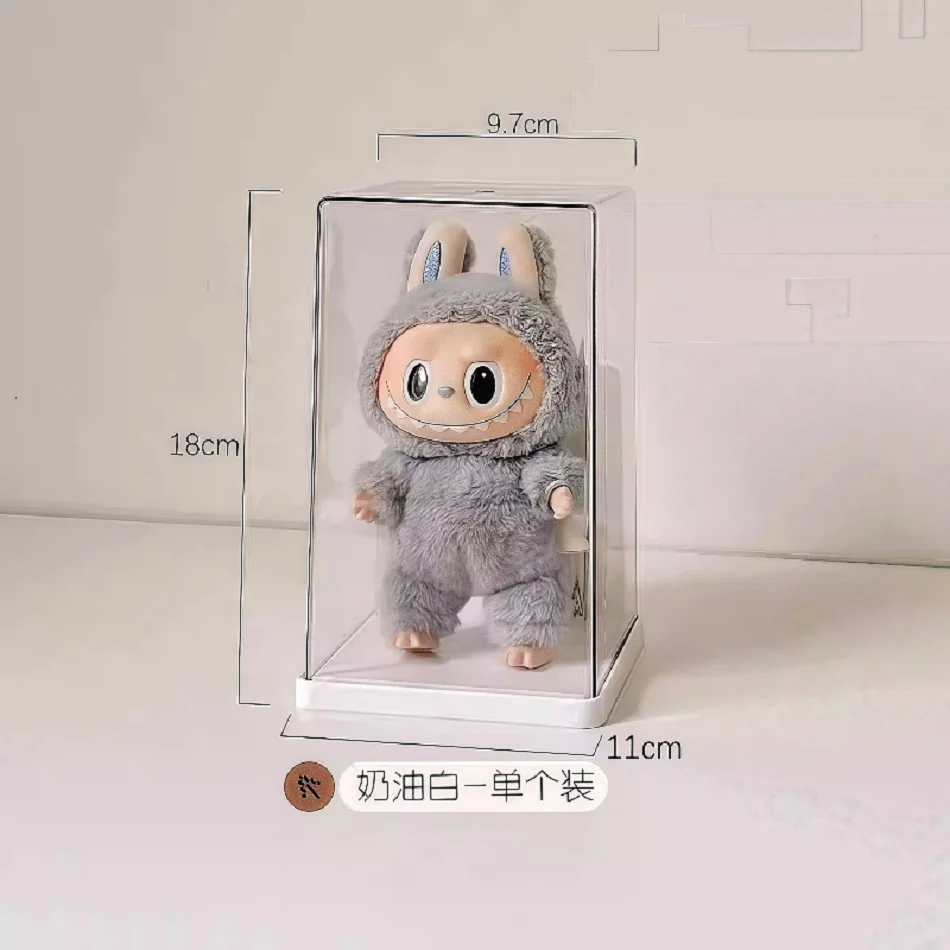 Labubu transparent display box single stackable canvas vinyl storage box figurine blind box storage rack image 6