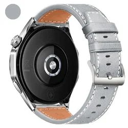 Premium Leather Sport Watchband - Elegant Strap for 1pecs 22mm (Style 2 Grey)