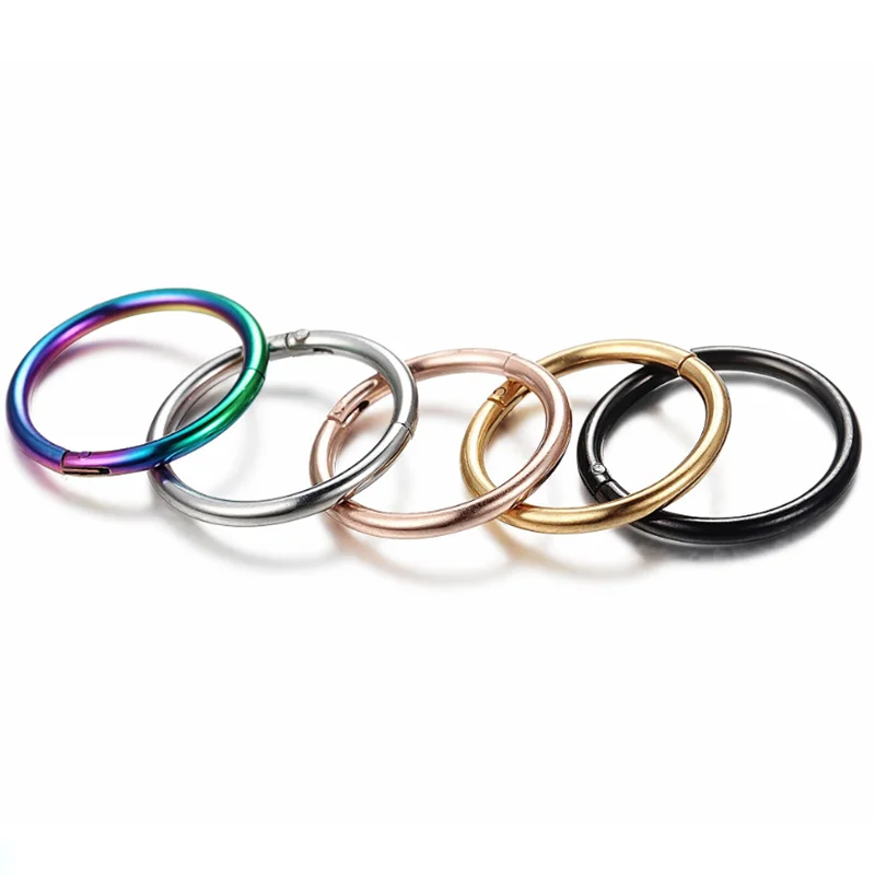 Nose Rings Piercing Jewelry 1Piece Surgical Steel Tornito Nose Clicker 16G18G Septum Piercing Clicker Ear Cartilage Pircing Earring Helix Septum Cliker Ring