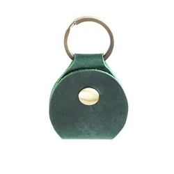 Luxury Leather Accessory Case with Keychain and Fashionable Pet Pendant - 8 cm (Green)