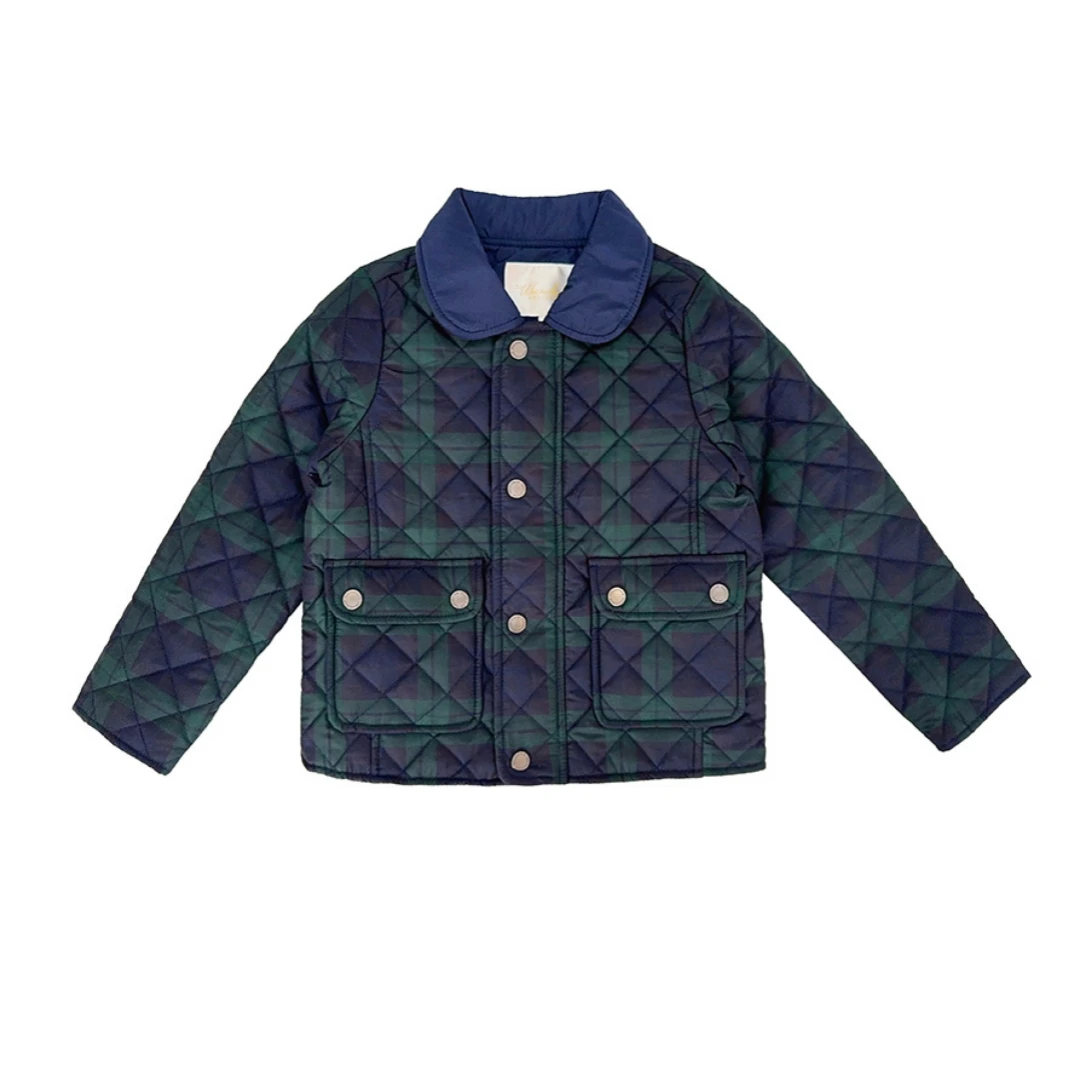 2025년 신상 가을 겨울 한국 아동복 그린 칼라 코튼 코트  남아 여아 아우터 다운 자켓