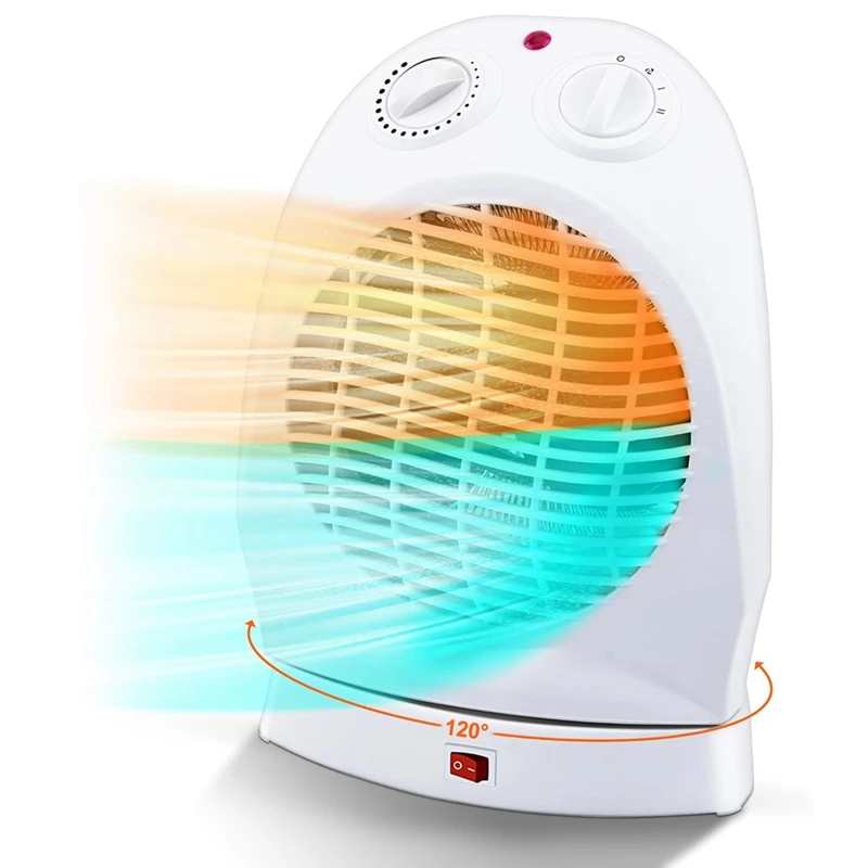 

Fan Heater Energy-Saving, 2000 W, 120° Portable Fan Heater With 2 Heat Settings, Adjustable Thermostat, EU Plug