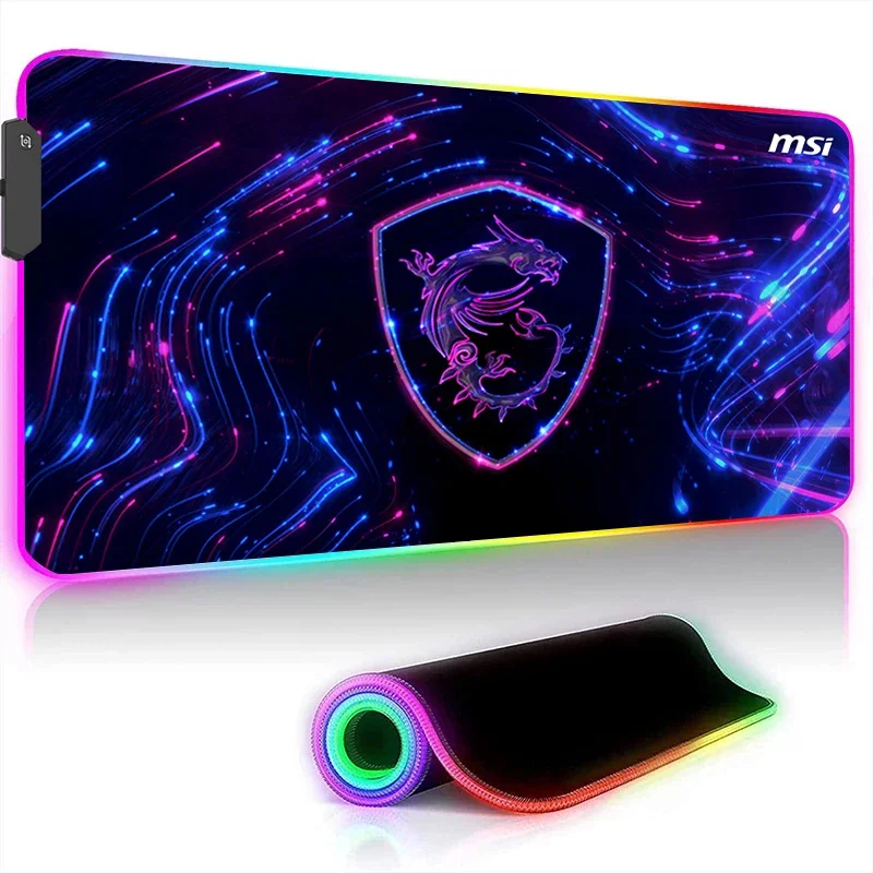 MSI RGB LED 마우스 패드, 게이머 컴퓨터 데스크 매트, PC 캐비닛 백라이트 키보드 매트, 고무 확장 패드, 게임 액세서리