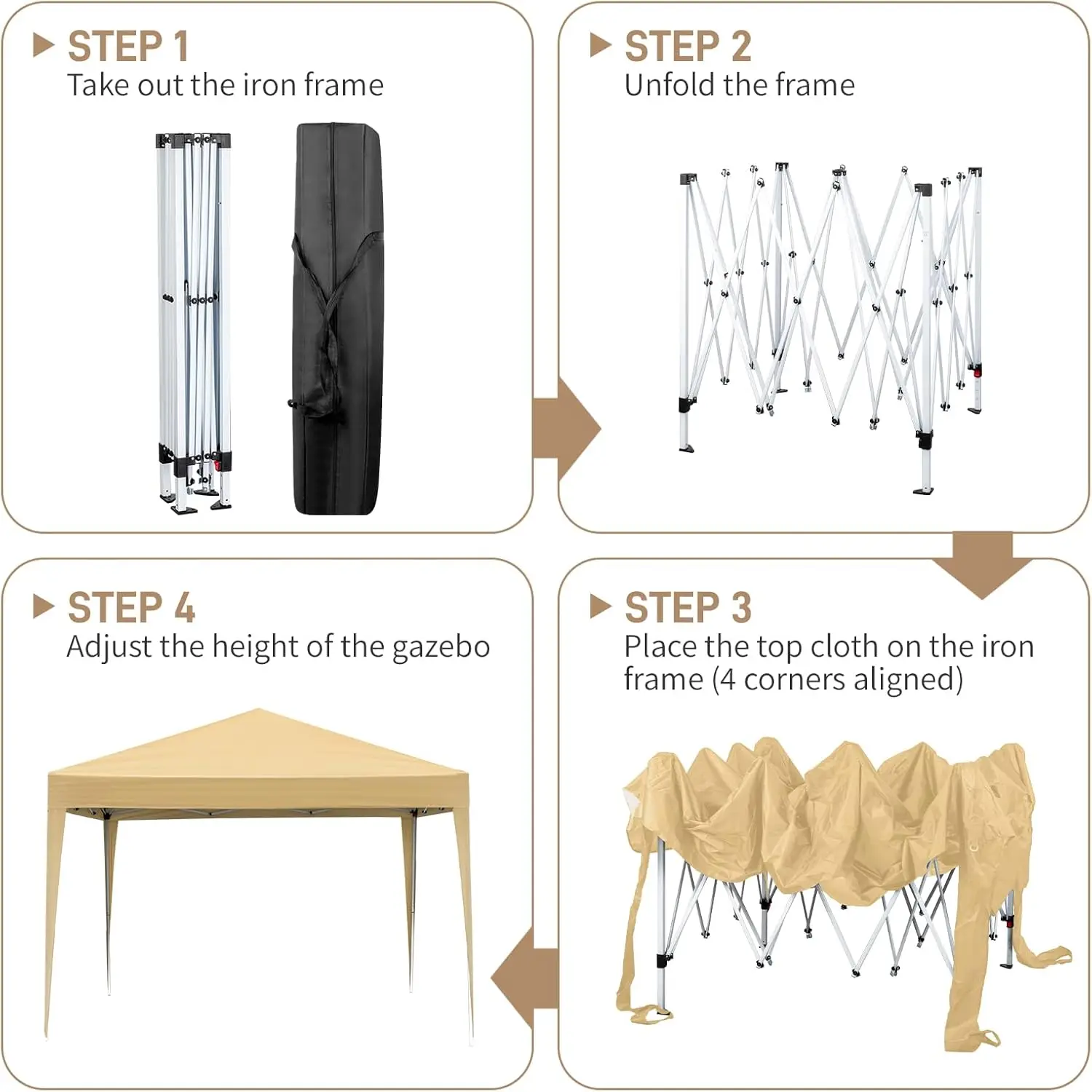 10x10ft Ez Pop Up Canopy, Portable Instant Canopy Tent with 4 SideWalls for Outdoor Events, Party, Wedding, Birthday,Graduation