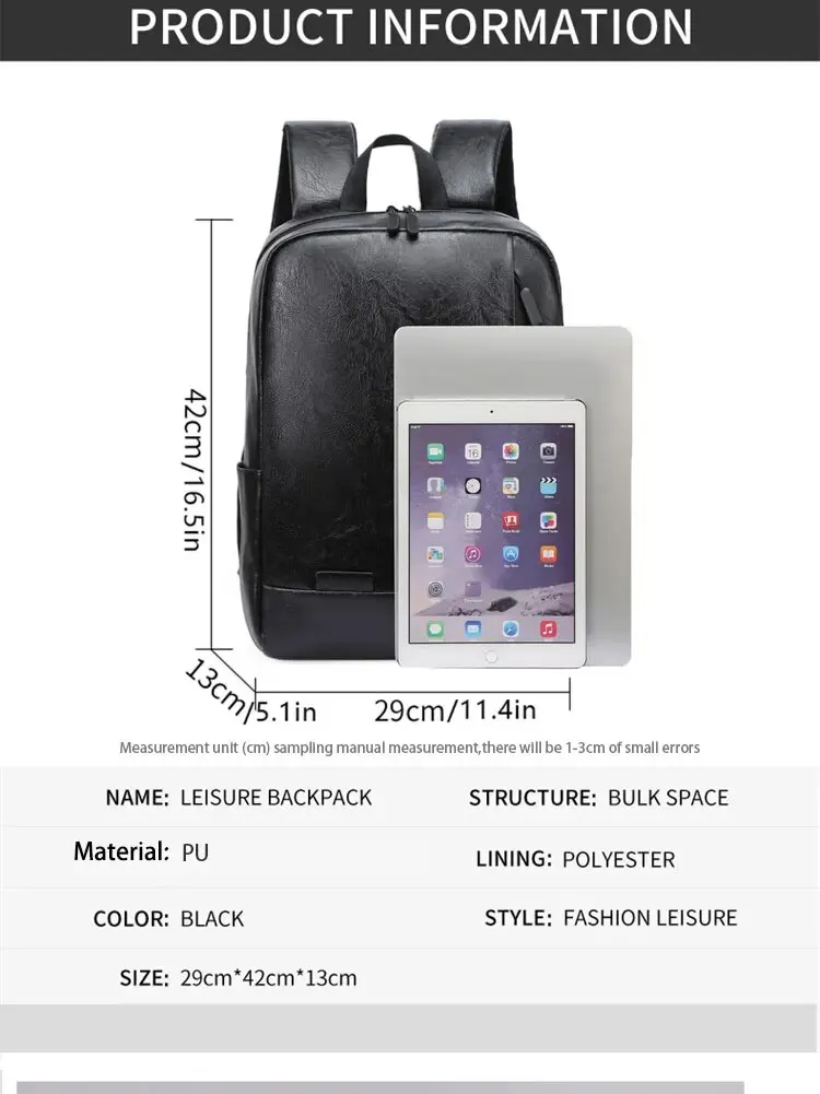 Sbc89101fb7c1441f93a482ef4d420033p 1 Pack 15.6 inches Men's Business Simple Computer Backpack USB Charging Lightweight Schoolbag Travel Commuting Mallzona