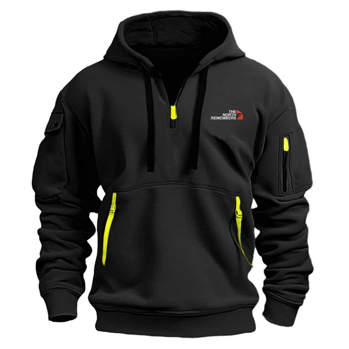 Sudadera con cremallera para hombre con bolsillos múltiples_voghion.com