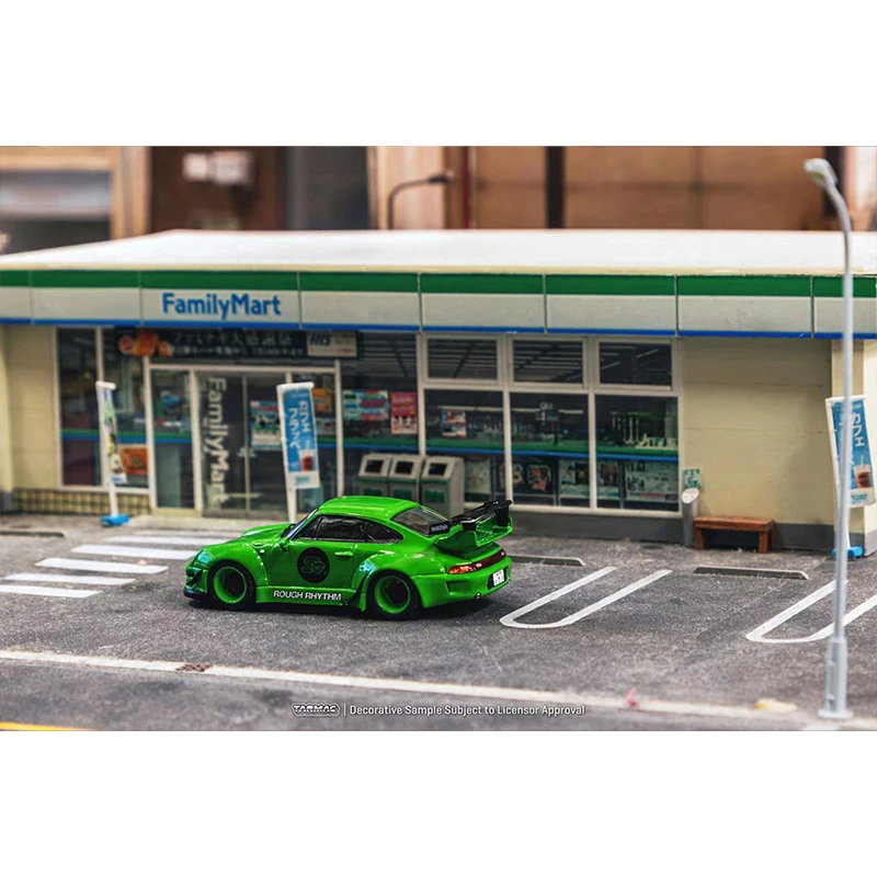TW 재고 있음 1:64 RWB 993 러프 리듬 연료 페스트 학생 드라이버 다이캐스트 디오라마 자동차 모델 Tarmac Works