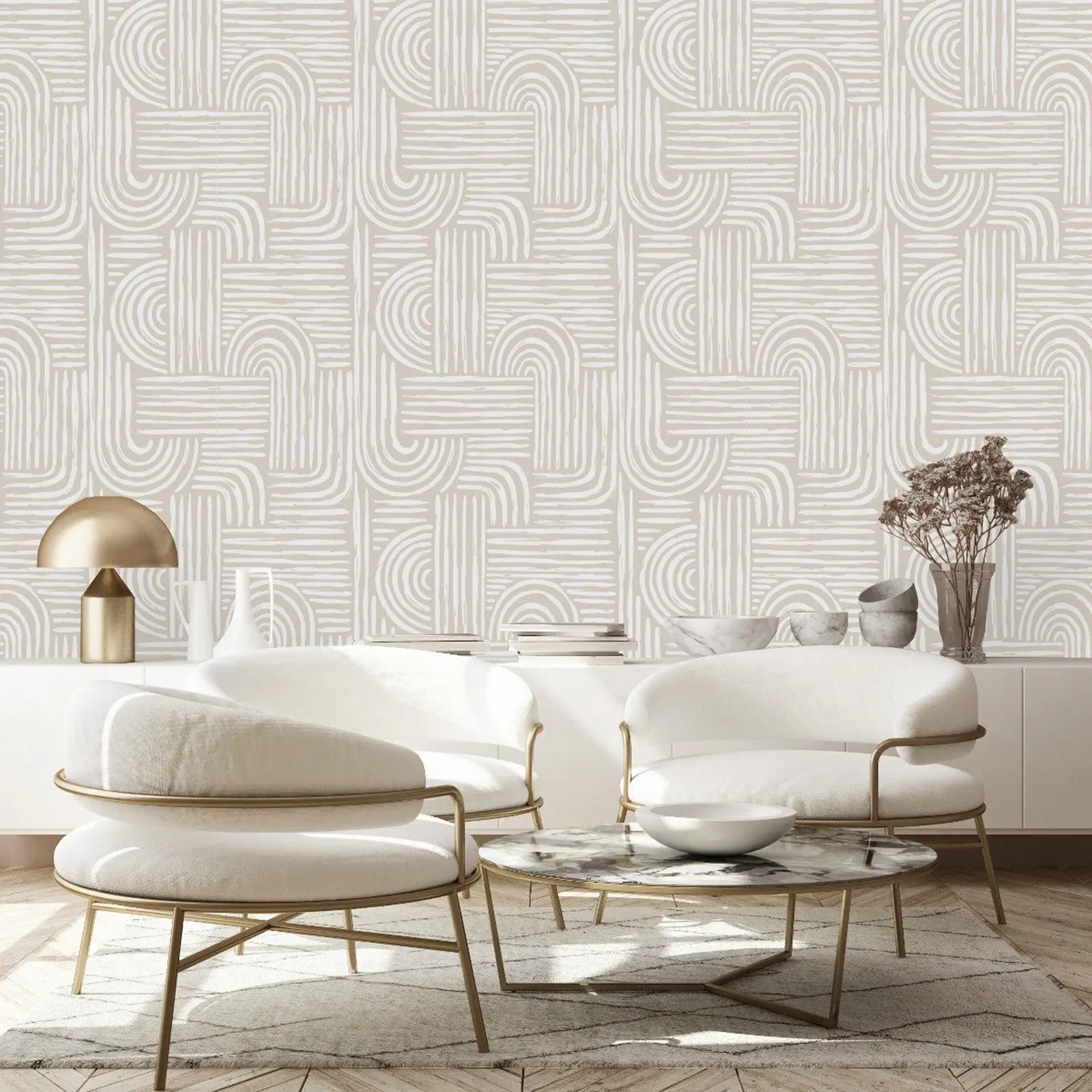 Abstract Line Brush Stripe Wallpaper ,Line In Nude Colors Wall Paper Mural,  Self-adhesive Wall Papers,Non-woven  Wall Papers