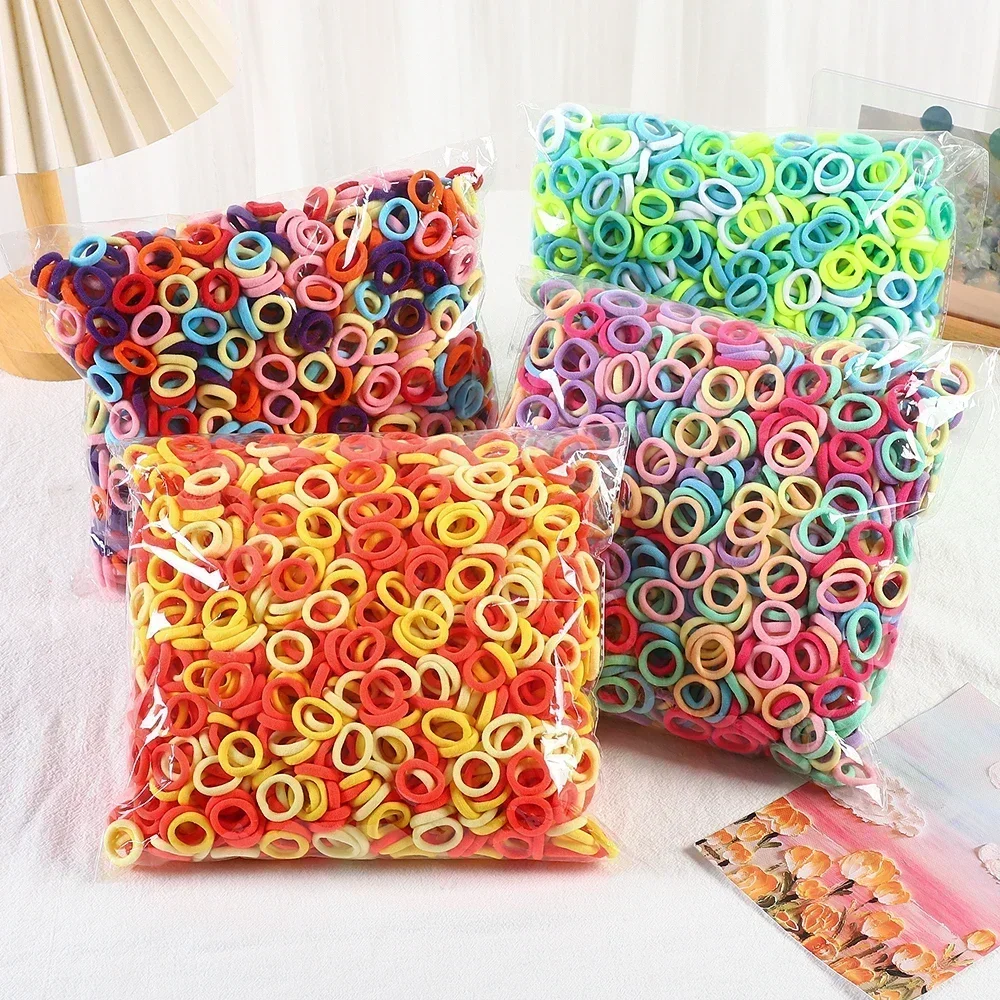 50Pcs/bag Colorful Basic Nylon Ealstic Hair Ties 4