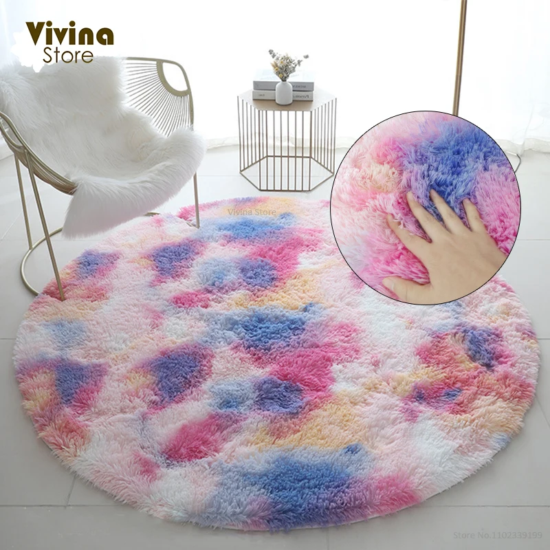 Cute Plush Fluffy Carpet Circle Bedroom Carpet For Kids Room Soft Round Carpet Hairy Girl Bed Rug Shaggy Room Decor Pinterest
