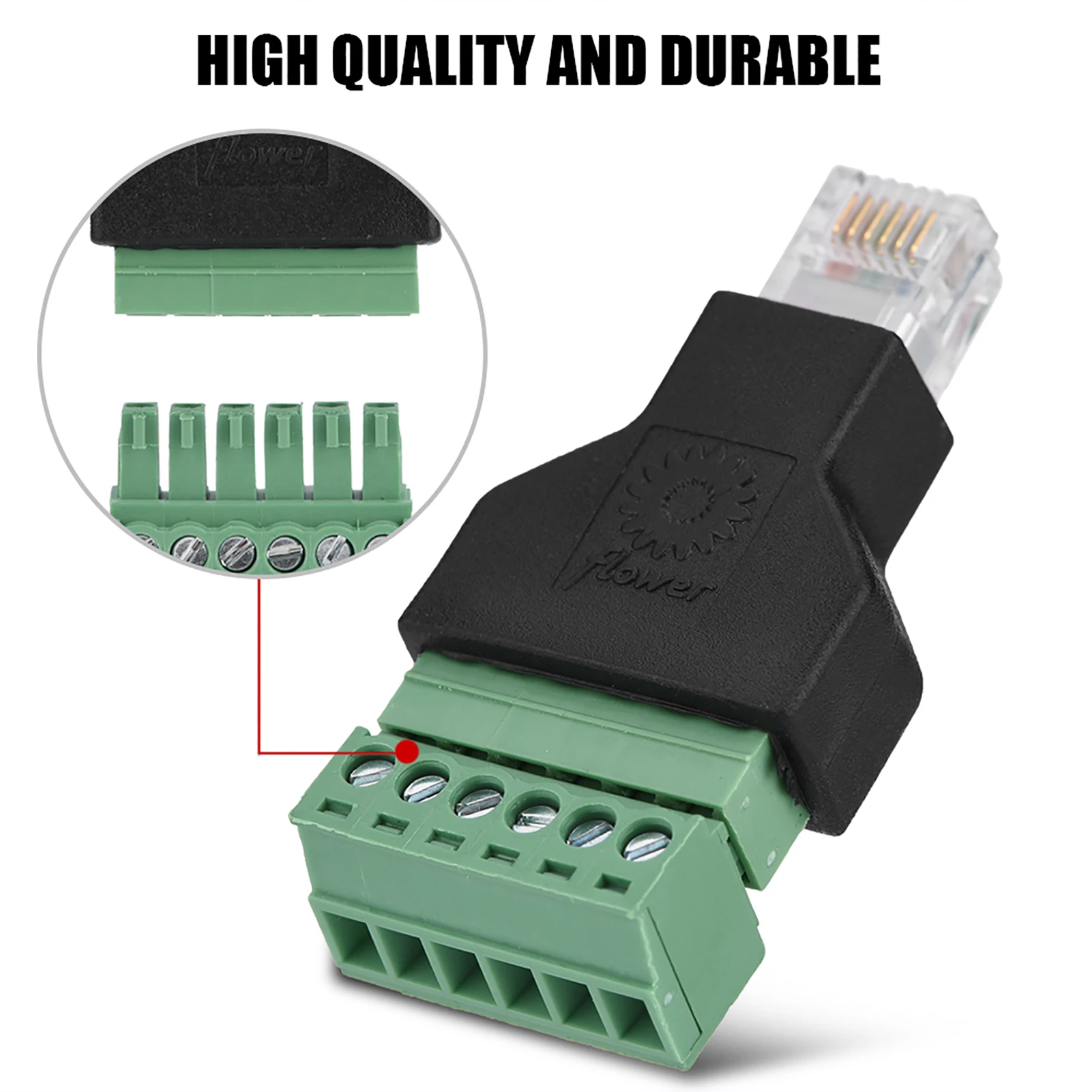 1Pcs 이더넷 RJ12 6P6C 남성 6 핀 나사 단자 어댑터 커넥터 새로운 컴팩트 디자인 및 신뢰할 수있는 연결