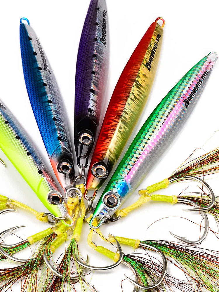 PROBEROS 1 Stück mit Haken 3D Augen Metall Jig Köder 80g 120g 150g 200g Bionic Köder Salzwasser Shore Casting Angelköder Angelgerät – Detail 5
