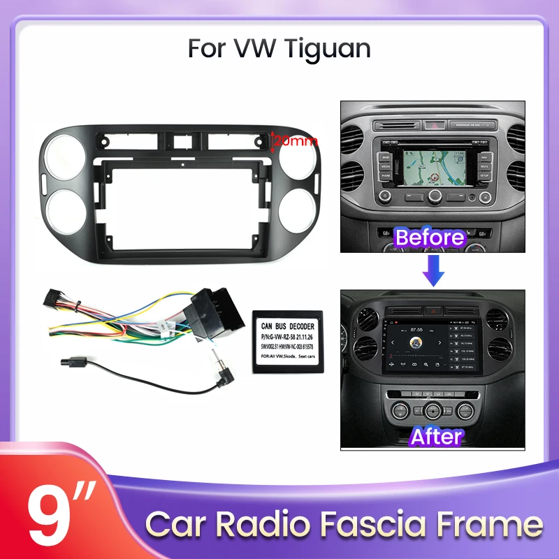 10 inch Android Radio For VW Volkswagen Tiguan 2010 2011-2017 Power Wiring  Harness 2din Car stereo dvd Multimedia Frame Cable - AliExpress