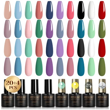 24PCS Gel Nail Polish Set with Base and Top Coat Soak Off Nail Gel Kit