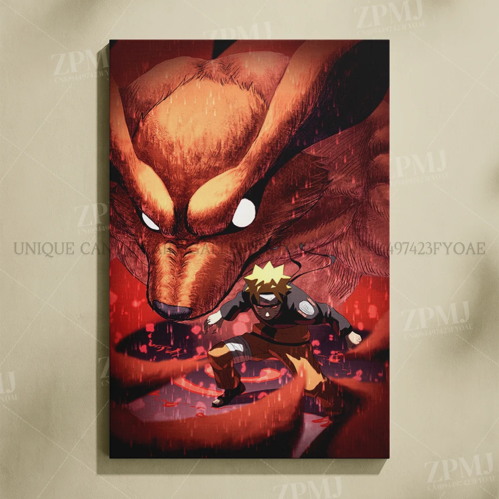 Anime Wall Art: Uchiha Madara Canvas Painting - Japanese Style Home Decor