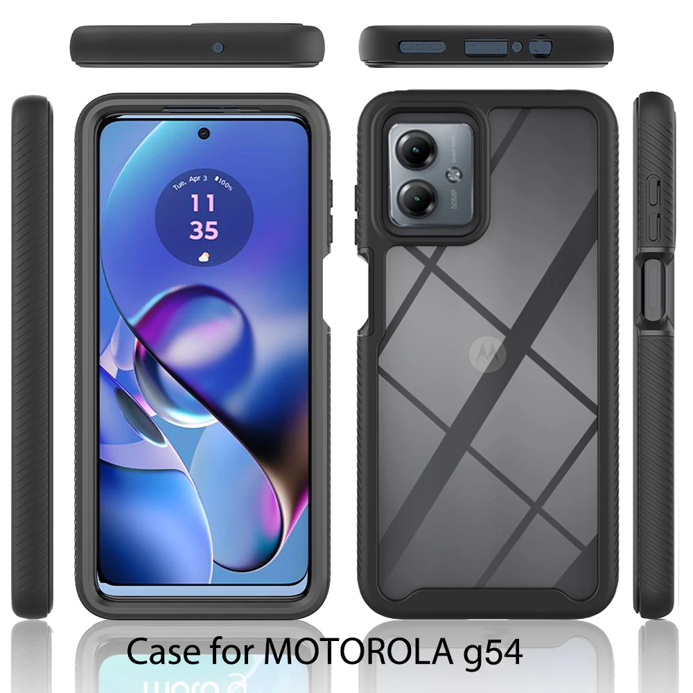 Enhanced Crystal Shockproof Cover with PET Screen Film - Hybrid TPU/PC Case, 360-Degree Full Coverage