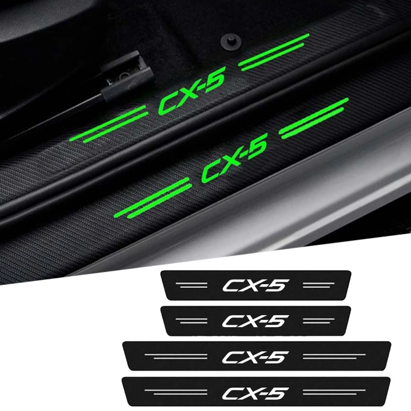 자동차 도어 엣지 가드 씰 프로텍터 Mazda CX5 CX-5 로고 용 빛나는 방지 스크래치 스티커 뒷 트렁크 범퍼 임계 값 스트립