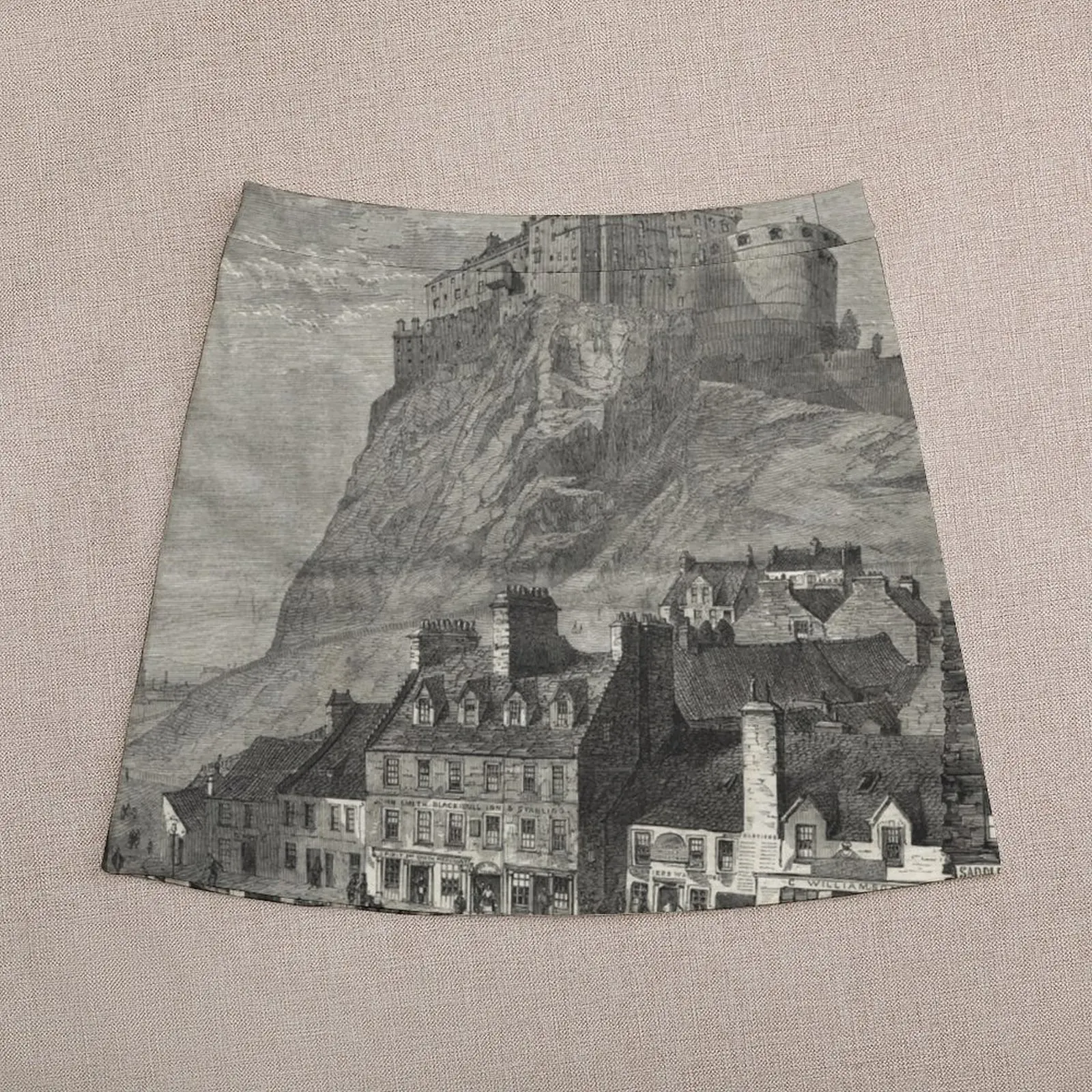 Edinburgh Castle Old Engraving 1860 Mini Skirt summer skirts Skort for women Clothing female