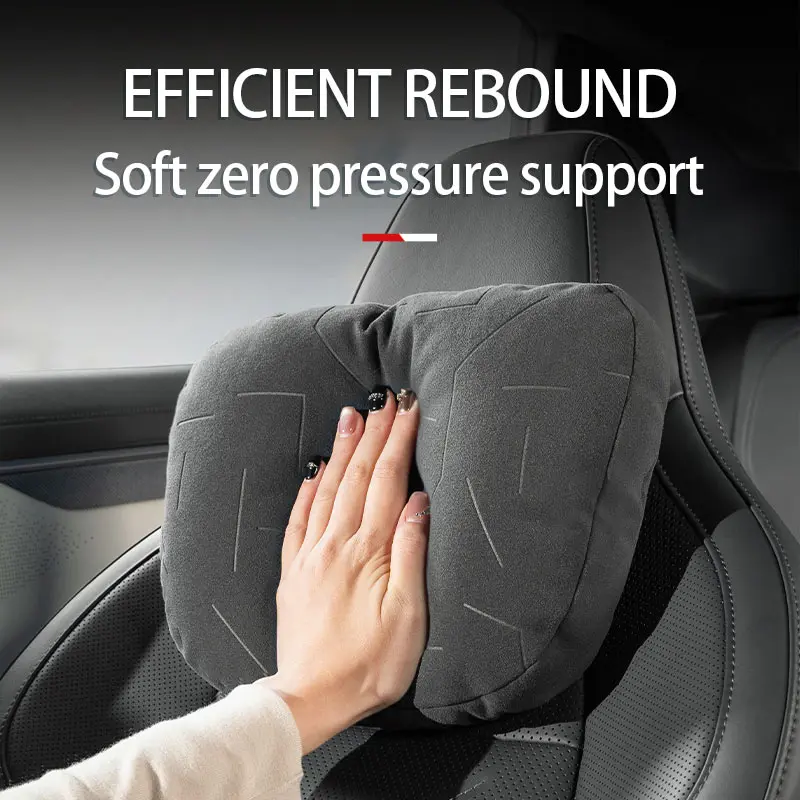For ZEEKR 001 Suede neck pillow lumbar support Headrest backrest cushion car seat accessories