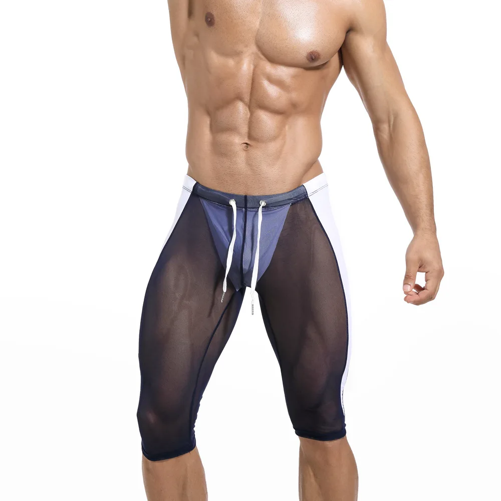 Männer Strand Sommer Compression Shorts Mesh Transparent Kurzen Leggings Jogger Schnell Trocknend Dünne Fitness Reiten Shorts Männer