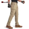 MAGCOMSEN Winter Fleece Men's Pants Warm Casual Straight Trousers 9 Pockets Waterproof Snow Hiking Pants 1