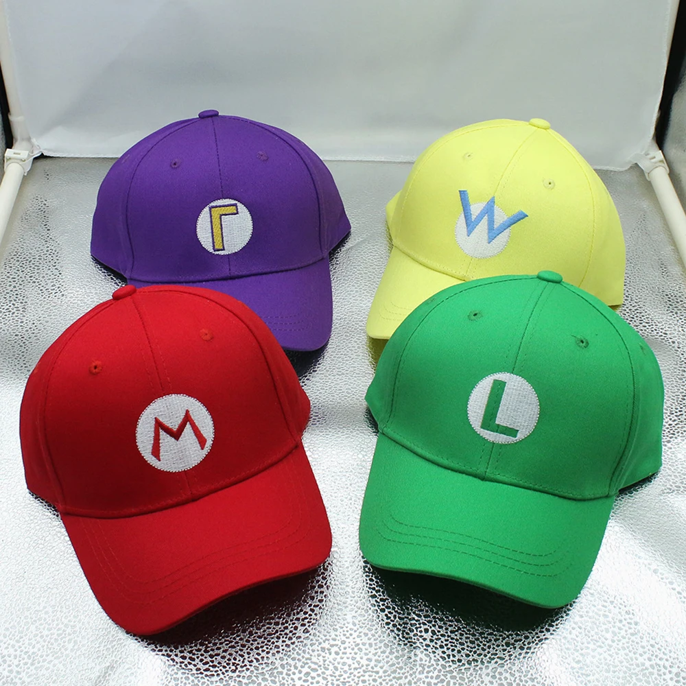 Anime Super Luigi Bros Sun Hat Game Cartoon Cosplay Adjustable Baseball Cap Accessories Party Props