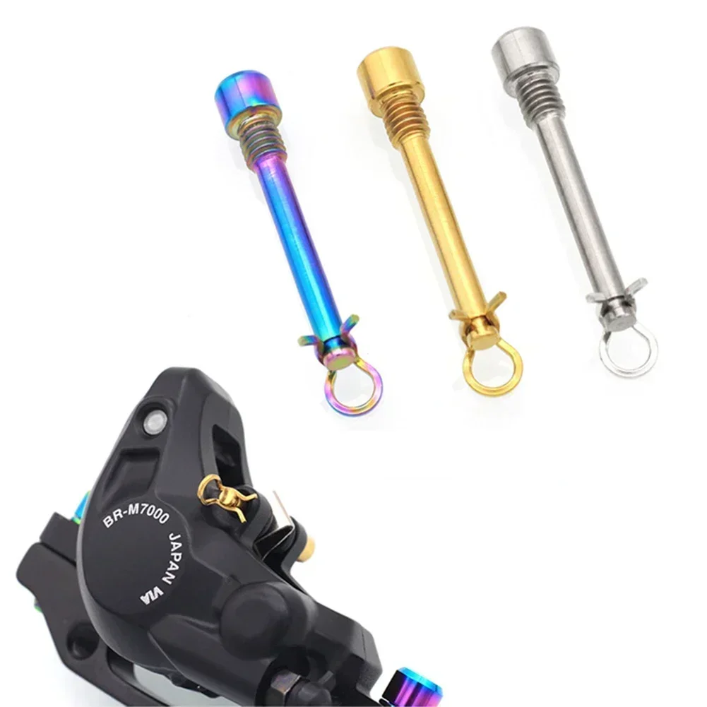 Bicycle Disc Brake Pads Brake Pads Bicycle Disc Brake Bike Brake Pads Mountain Bike Disc Brake Bicycle Hydraulic Disc Brake Pad Bolts M4 Titanium Alloy Fixing Pin Inserts Caliper Screws Retainer Pin Cycling Bike Accessories