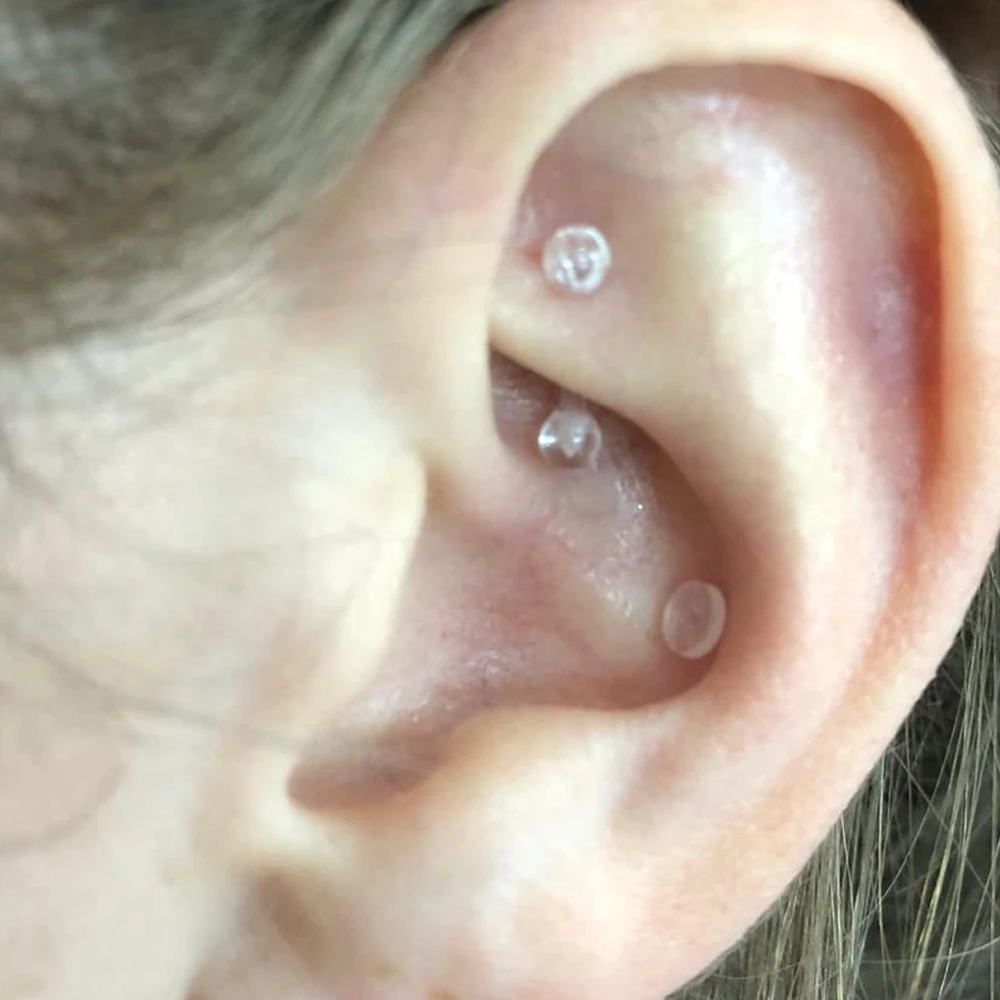 1-16 Stück klare Nasenringe klare Nasen stecker für die Arbeits chirurgie Kunststoff 16g 20g Ohrringe Sport klare Knorpel Lippen Piercing Halter – Detail 3