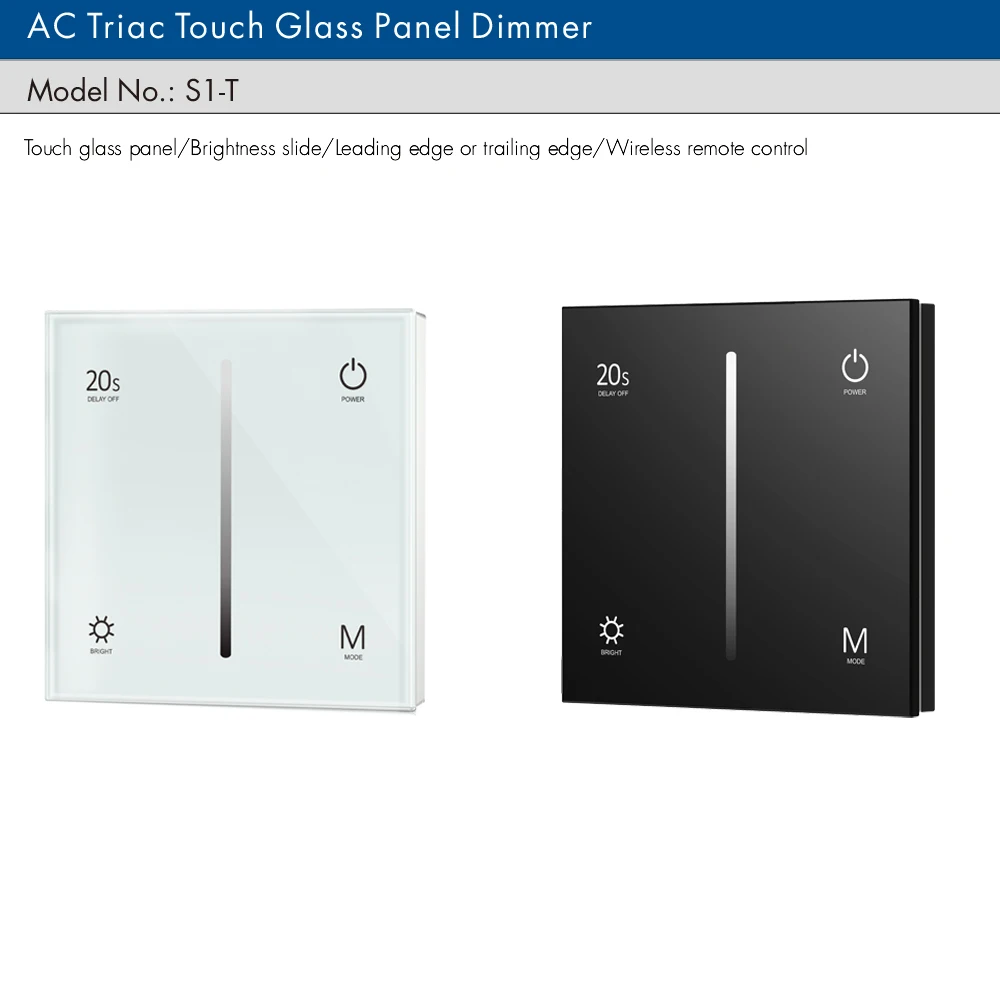 Ac110V 220V 230V Touch Glass Panel Ac Triac Dimmer Switch Per Lampada Led Dimmerabile, Tradizionale Incandescenza, Luci Alogene