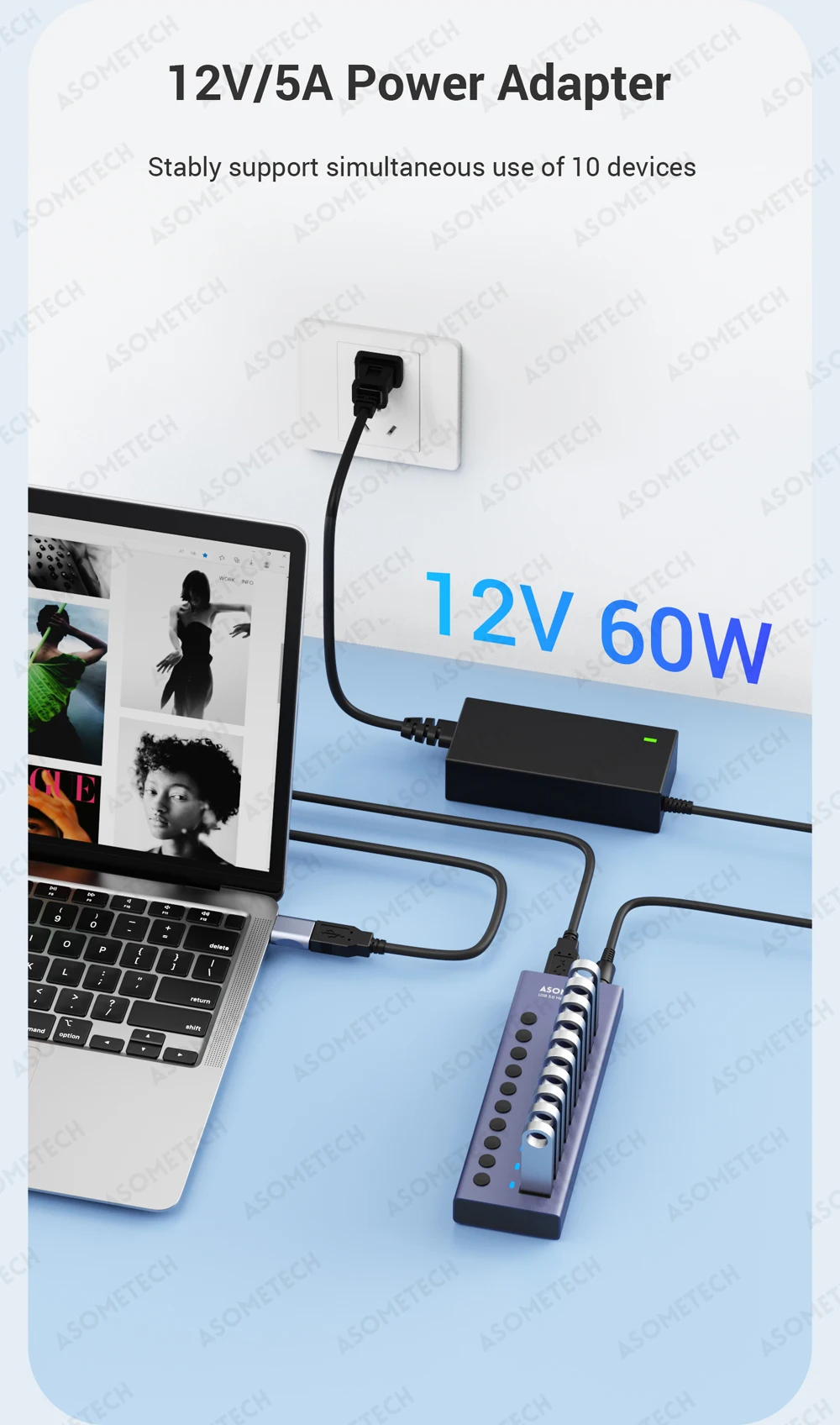 de energia, Multi USB Extender, 4 Portas,