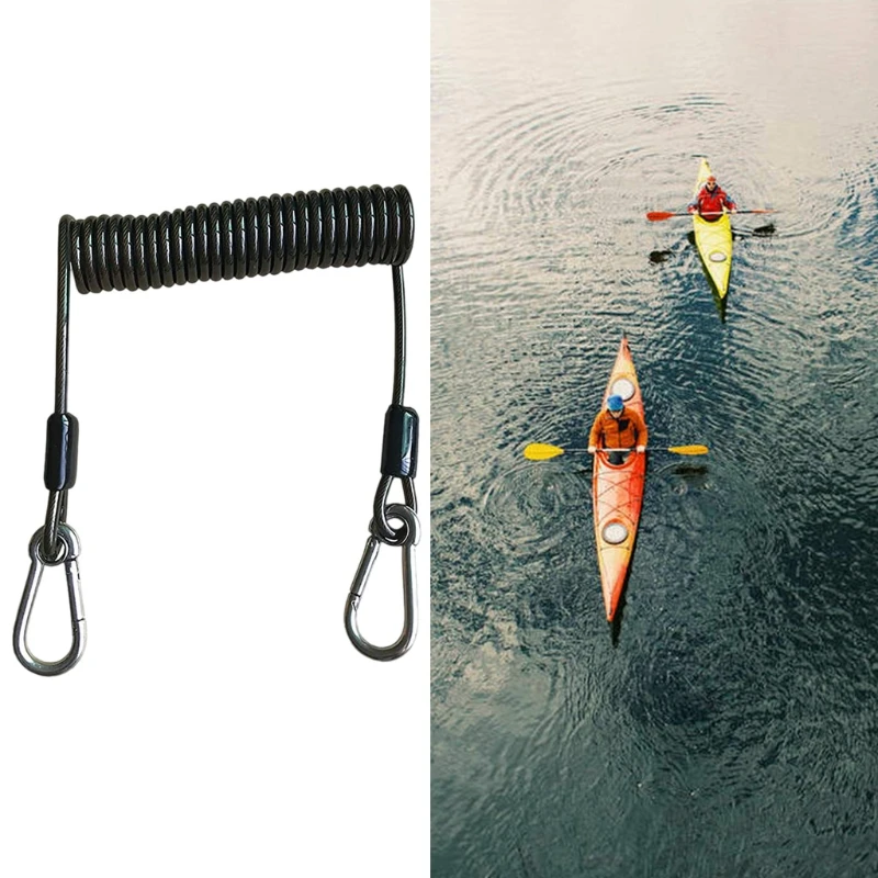 Retractable Kayak Paddle Board Fishing Rod Leash Paddles Leash with Quick  Release Paddle Holder Clip D-Shape Carabiner