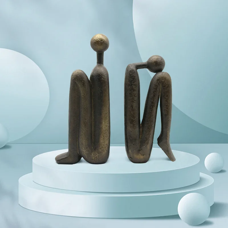 

Thinker's Bookstop Abstract Character Ornaments Light Luxury Living Room Creative Office Study Wine Cabinet Home Decoration