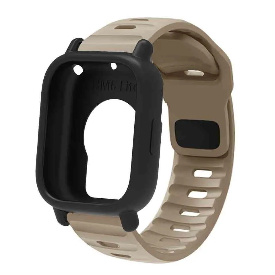 Silicone Strap & Bumper Cover for Smartwatch - Sporty Replacement Wristband Protector