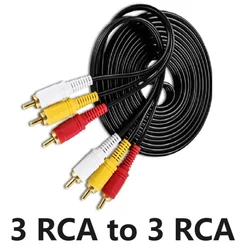 High - Quality Composite Audio Video RCA Cable - Male to Male Plugs for Enhanced Sound and Visuals (3RCA to 3RCA)