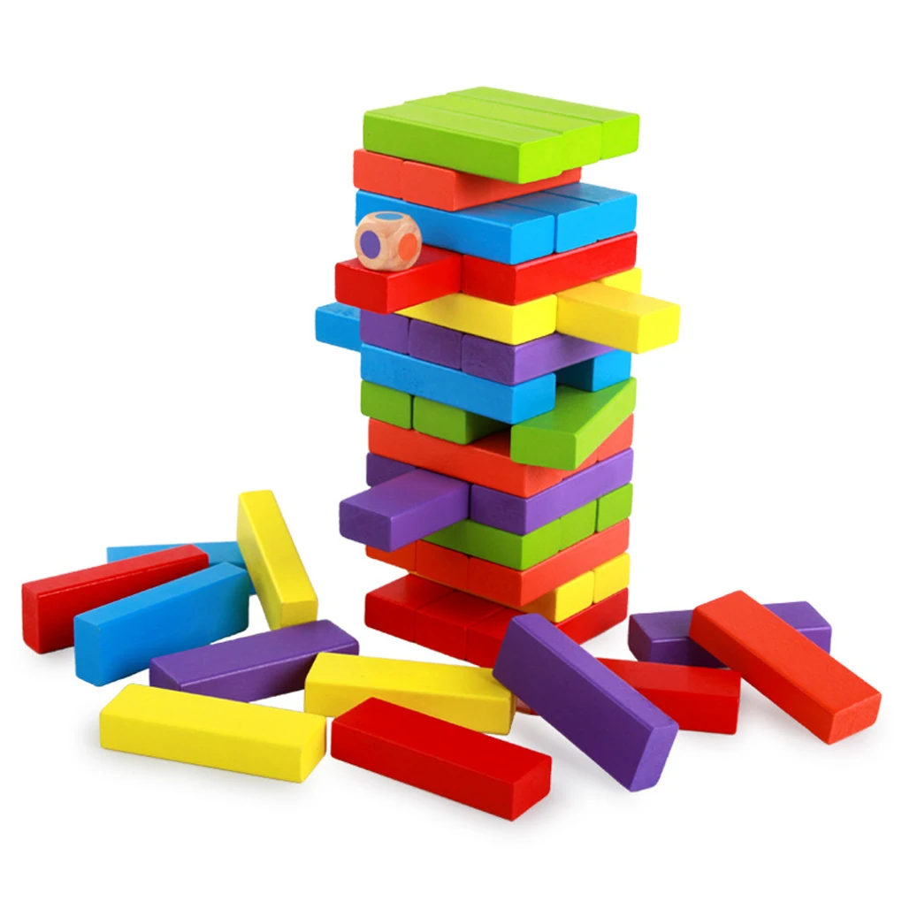 

Fun Games For Whole Family Wooden Building Blocks Stacking Balance Puzzles Portable Relaxing