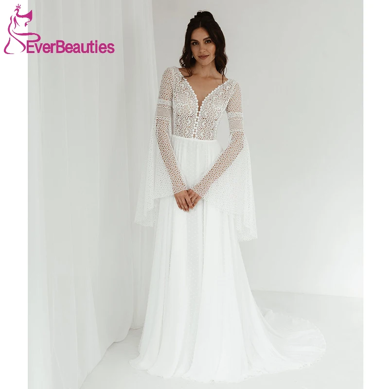 

Wedding Dresses for Women Beach Bridal Gowns Long Sleeves Tulle Appliques Bride Dresses Vestido De Novia 2022 Boda Elegante