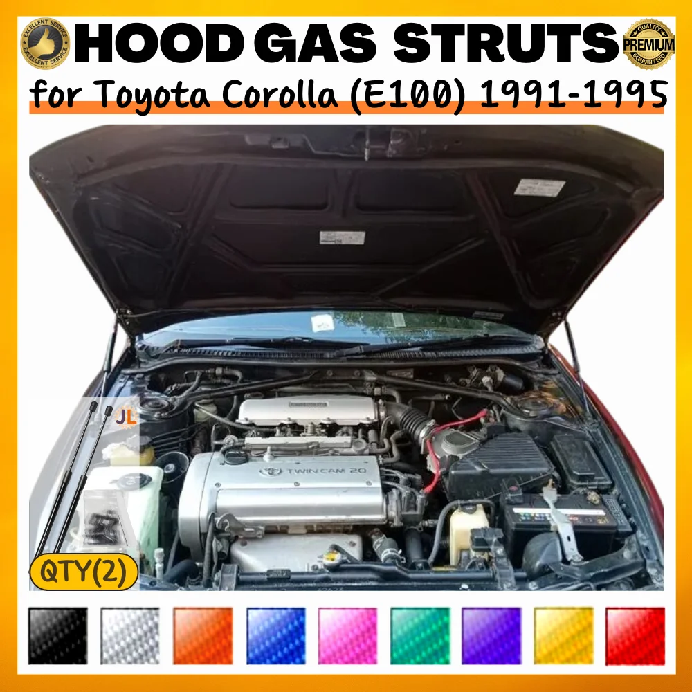 Toyota Corolla (E100) 1991-1995 용 Qty (2) 후드 스트럿 전면 보..
